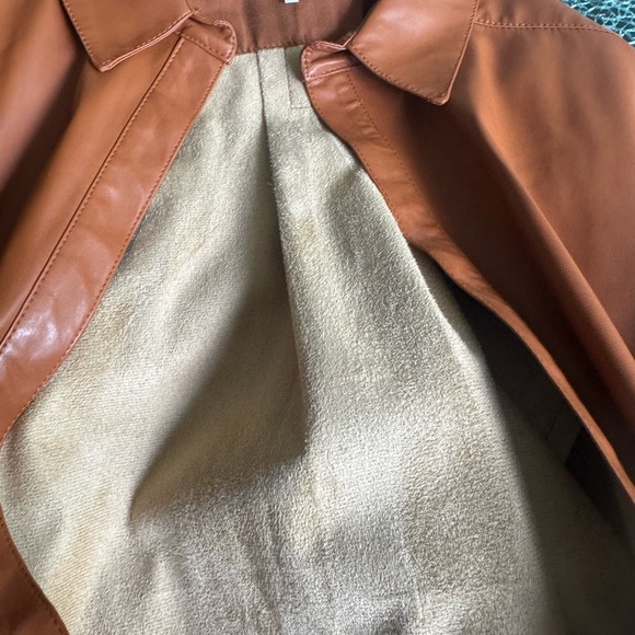 Anthropologie brown Faux Leather Shirt XL - Picture 10 of 12